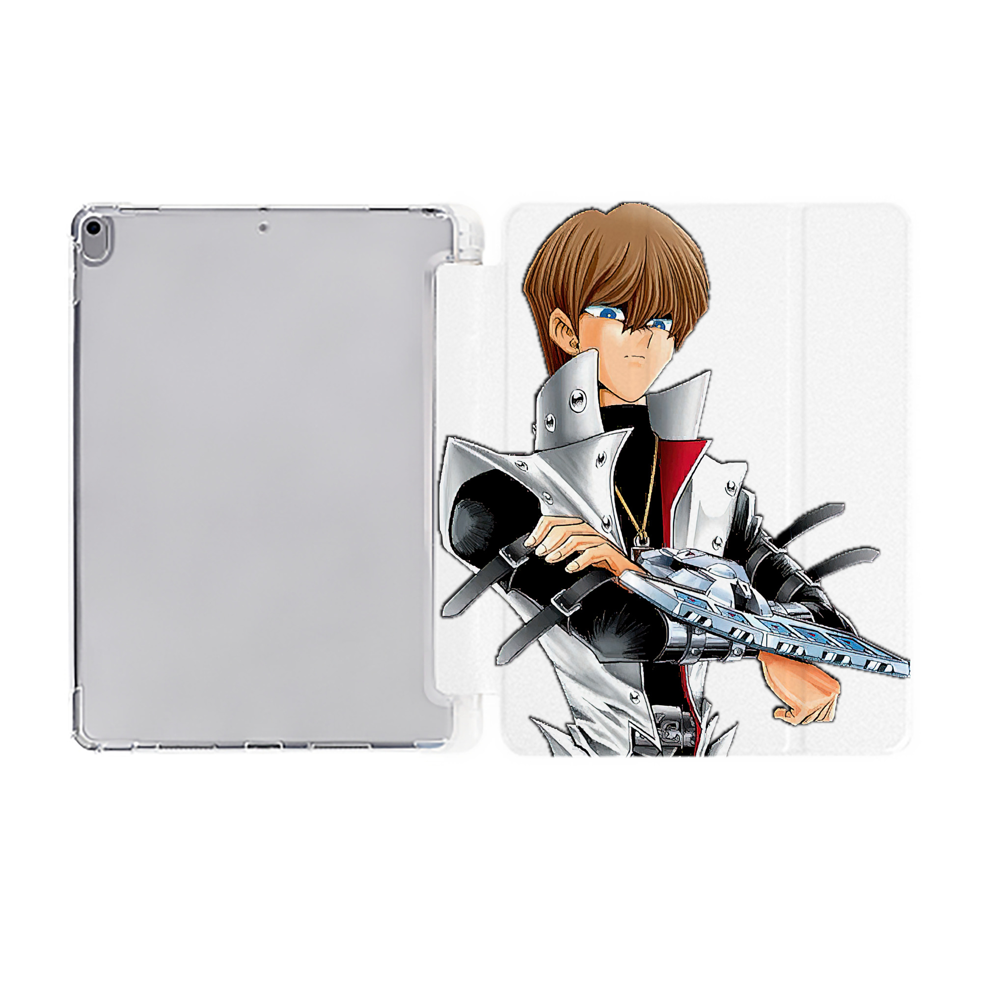 （画像用） 遊☆戯☆王 Yu-Gi-Oh! IPad ケース ペン収納付き 三つ折りスタンド PUレザー×シリコン 対応機種9.5/10.5/10.9インチ